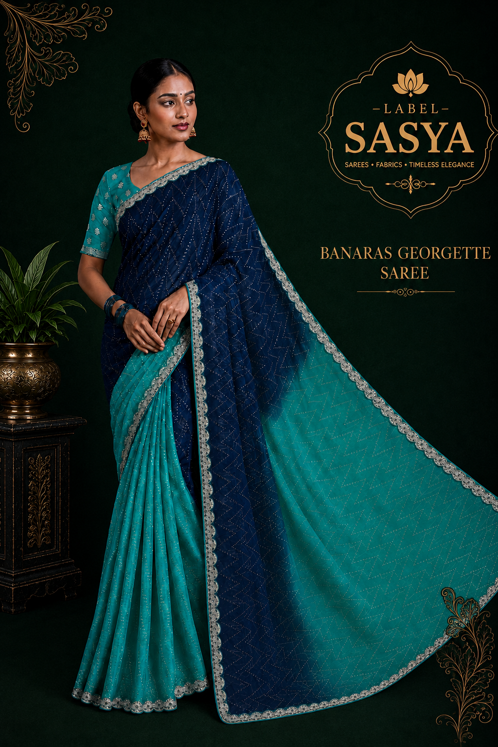 Luxury Banaras Georgette Traditional Saree