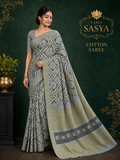 PREMIUM COTTON SAREE DARK BLUE