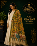 PREMIUM PURE KALANKARI YELLOW AND PESARA GREEN BORDER DUPATTA