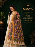 PREMIUM KALANKARI PURPLE AND GOLD BORDER DUPATTA