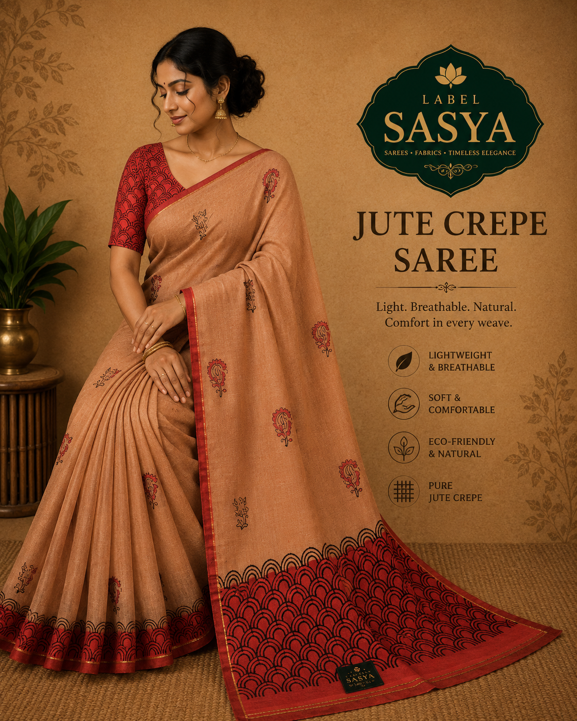 PREMIUM JUTE CREPE SAREE