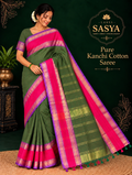 PREMIUM KANCHI GAP BORDER SAREE GREEN COLOUR