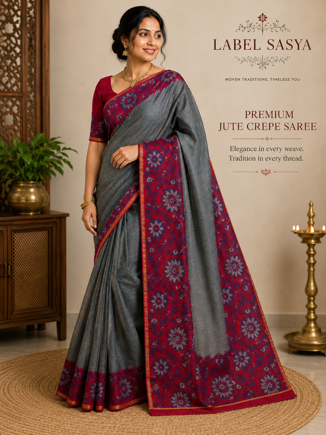 PREMIUM JUTE CREPE SAREE