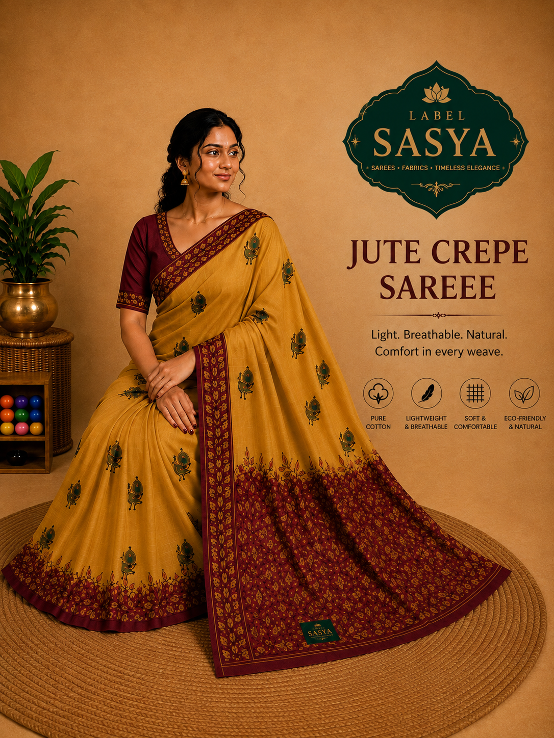 PREMIUM  JUTE CREPE SAREE