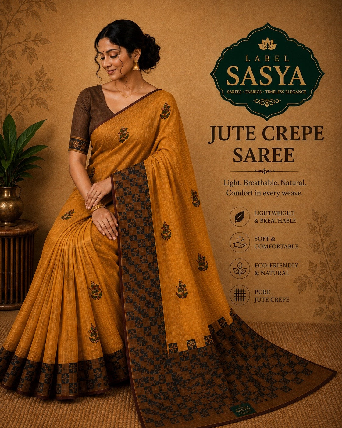 PREMIUM JUTE CREPE SAREE