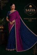 Premium Banaras Georgette Border Saree