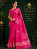 PREMIUM COTTON PINK MUGULU SAREE
