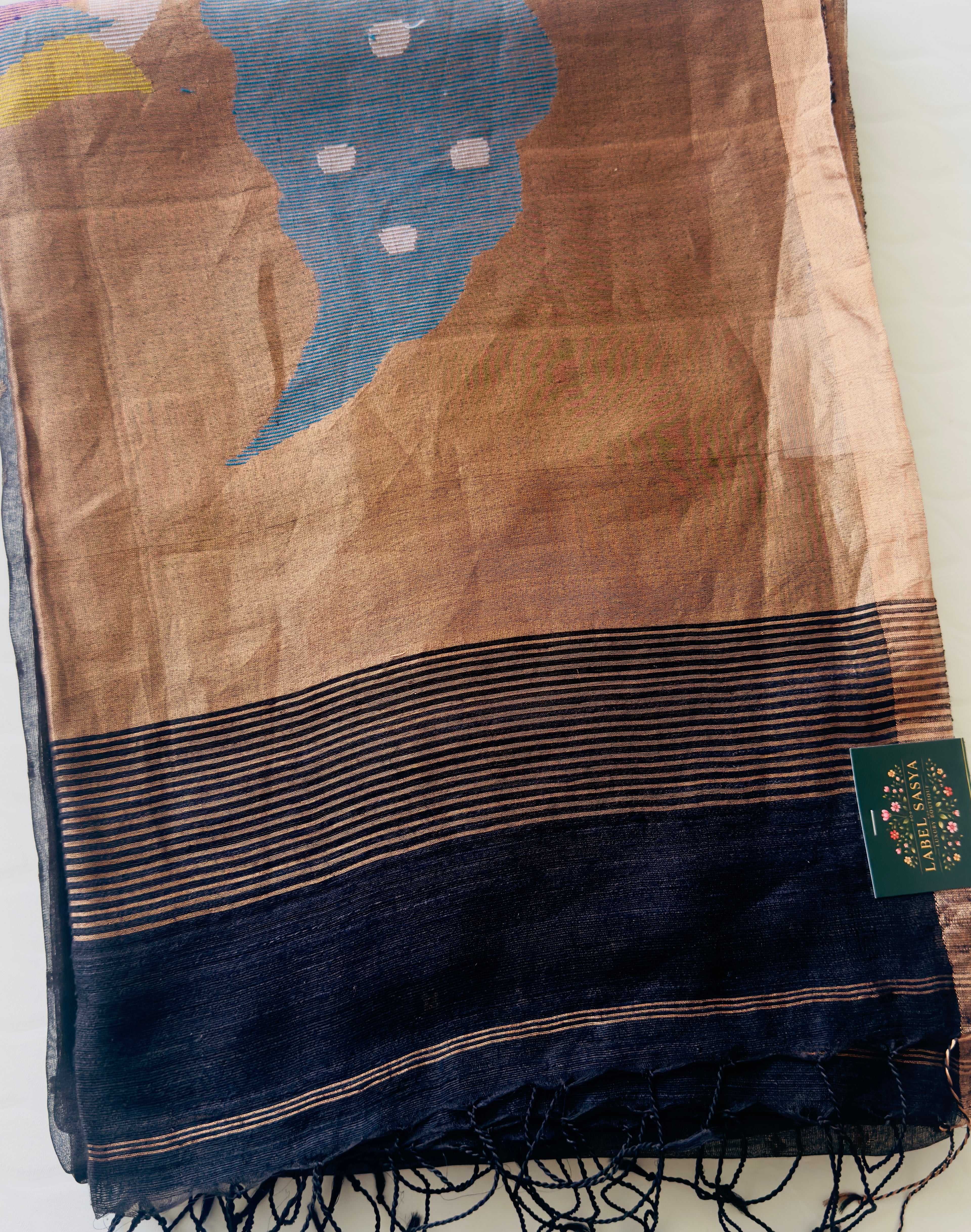 Pure Muslin Kora Jamdani Handwoven Saree
