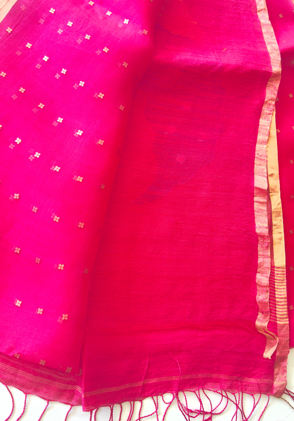 PURE MUSLIN KORA JAMDANI HANDWOVEN SAREE