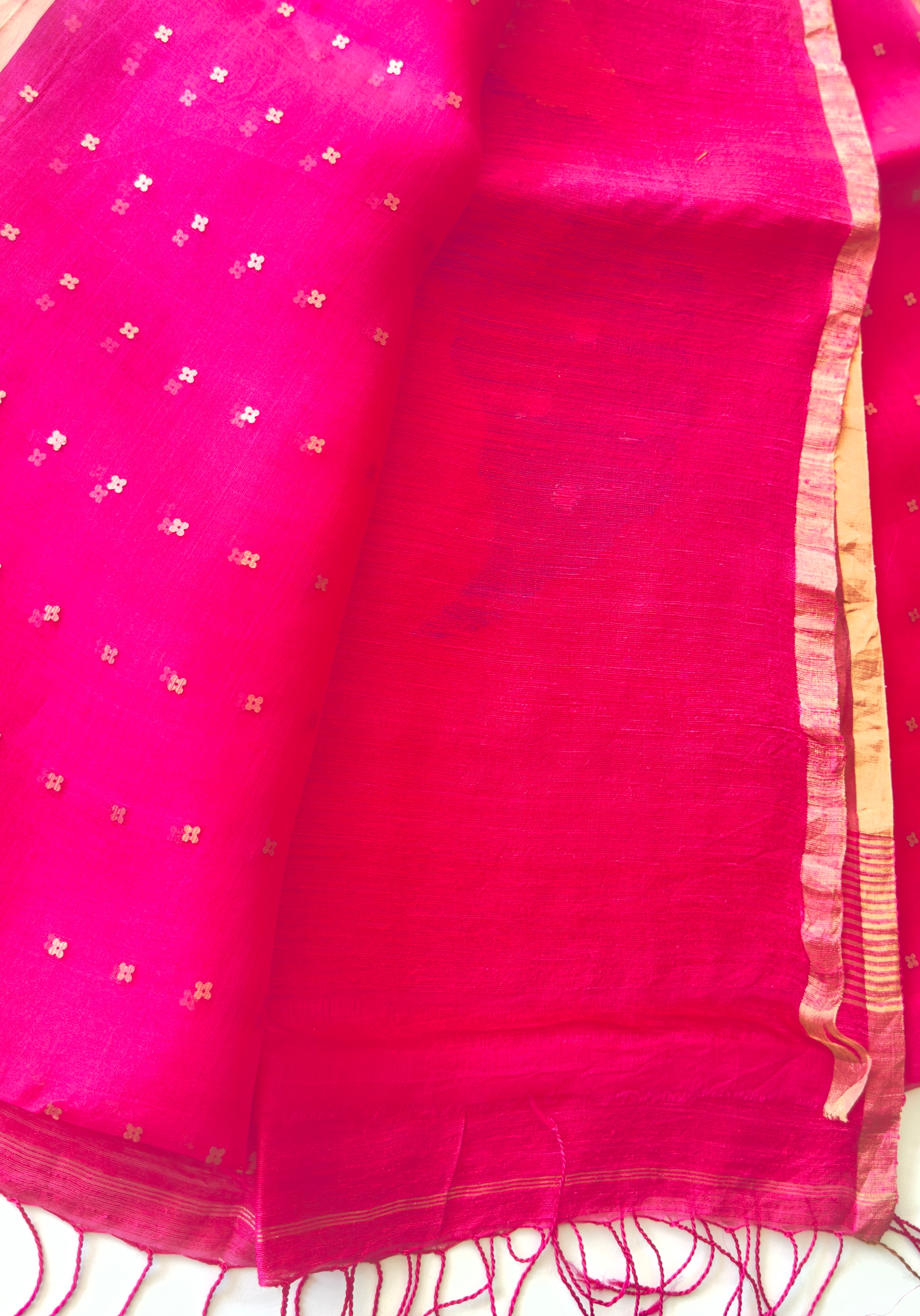 PURE MUSLIN KORA JAMDANI HANDWOVEN SAREE