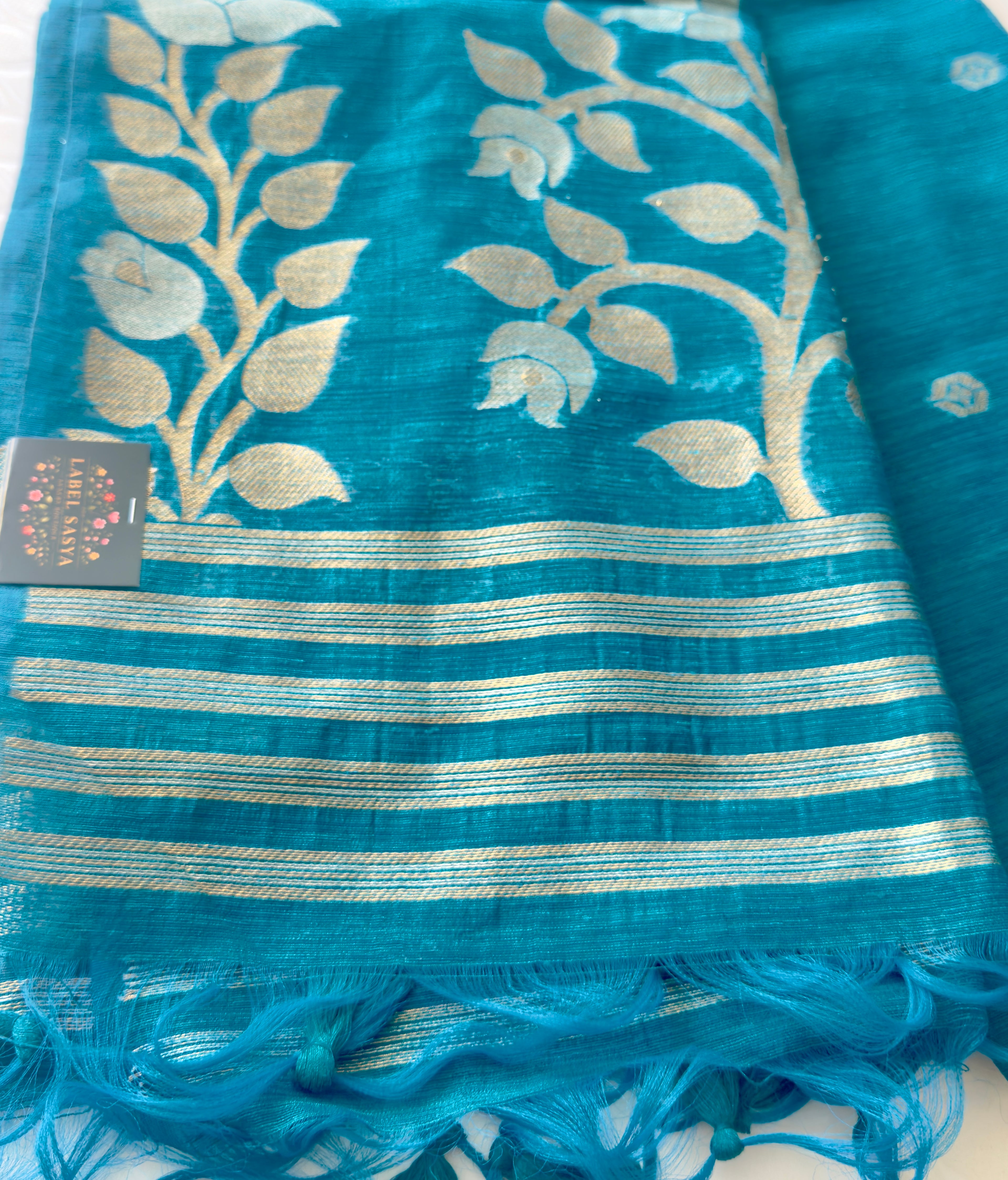TRADITIONAL LENIN JAMDANI HANDWOVEN SAREE