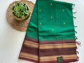 Classic Pure Kanchi Cotton Temple Border Saree