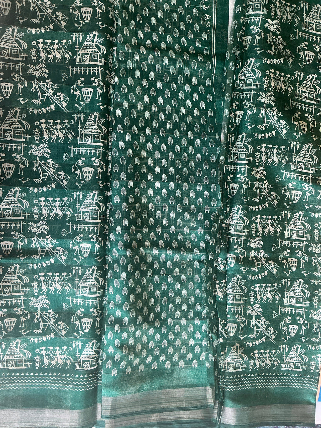 PREMIUM GREEN SILK COTTON SAREE