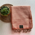 PREMIUM JAMDANI  MUL COTTON  PEACH AND ORANGE SAREE
