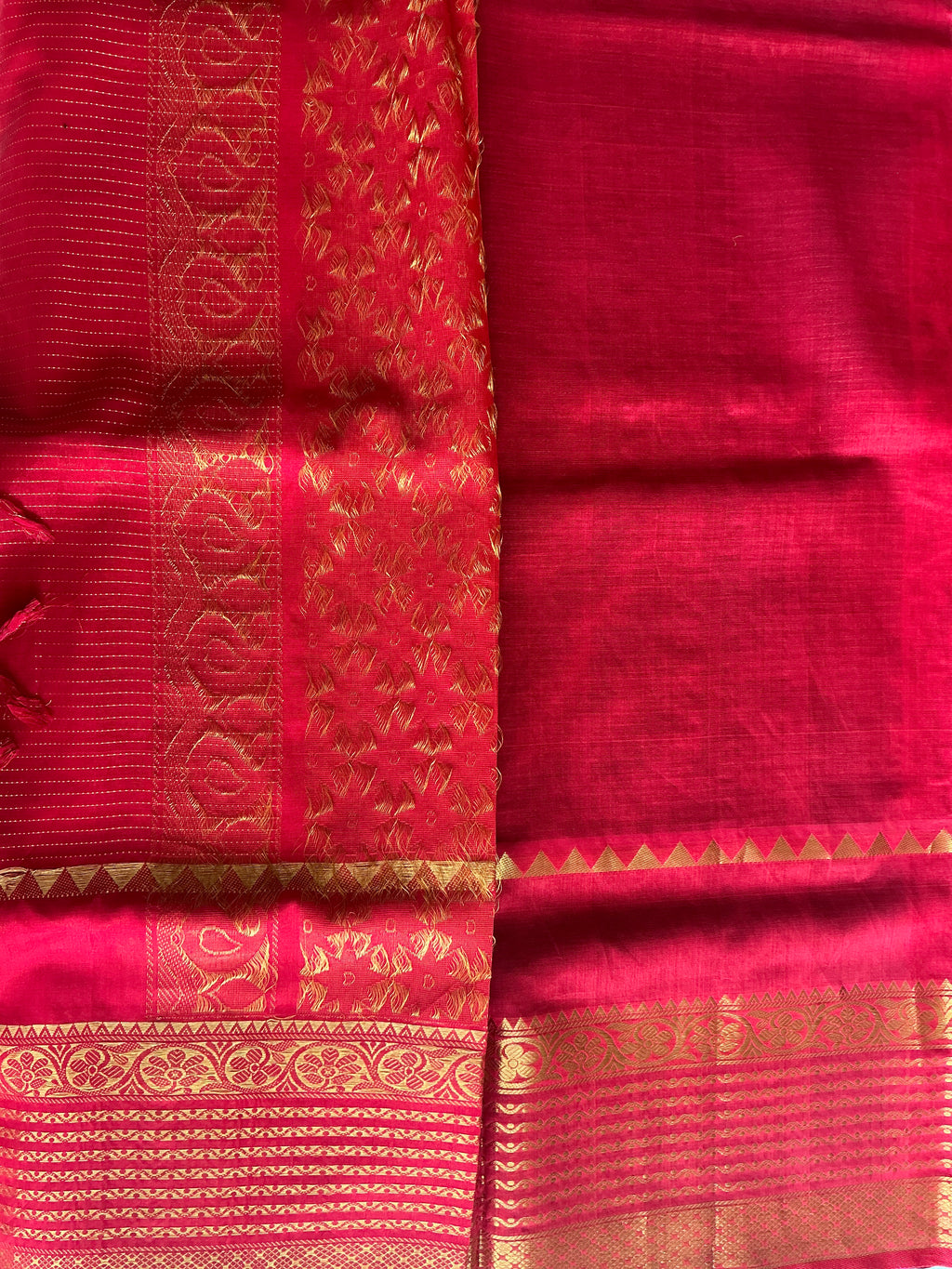 PREMIUM  MANGALAGIRI PATTU BLACK AND RED BUTTAS SAREE