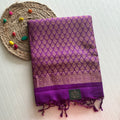 TRADITIONAL TEAL BLUE  AND PURPLE KNCHI  BUTTAS PATTU SAREE