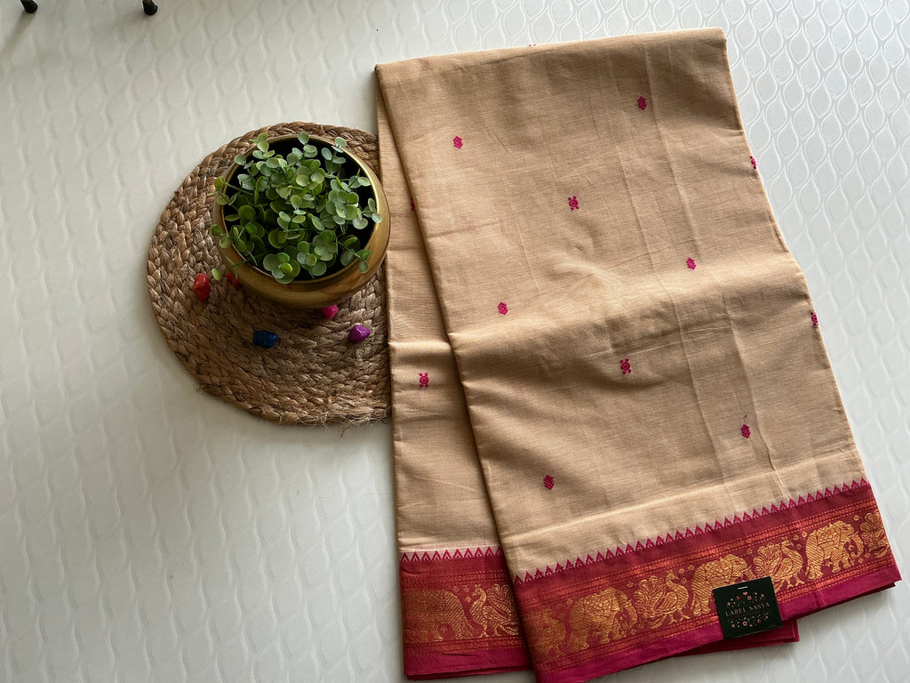 PREMIUM KANCHI TEMPLE BORDER SAREE