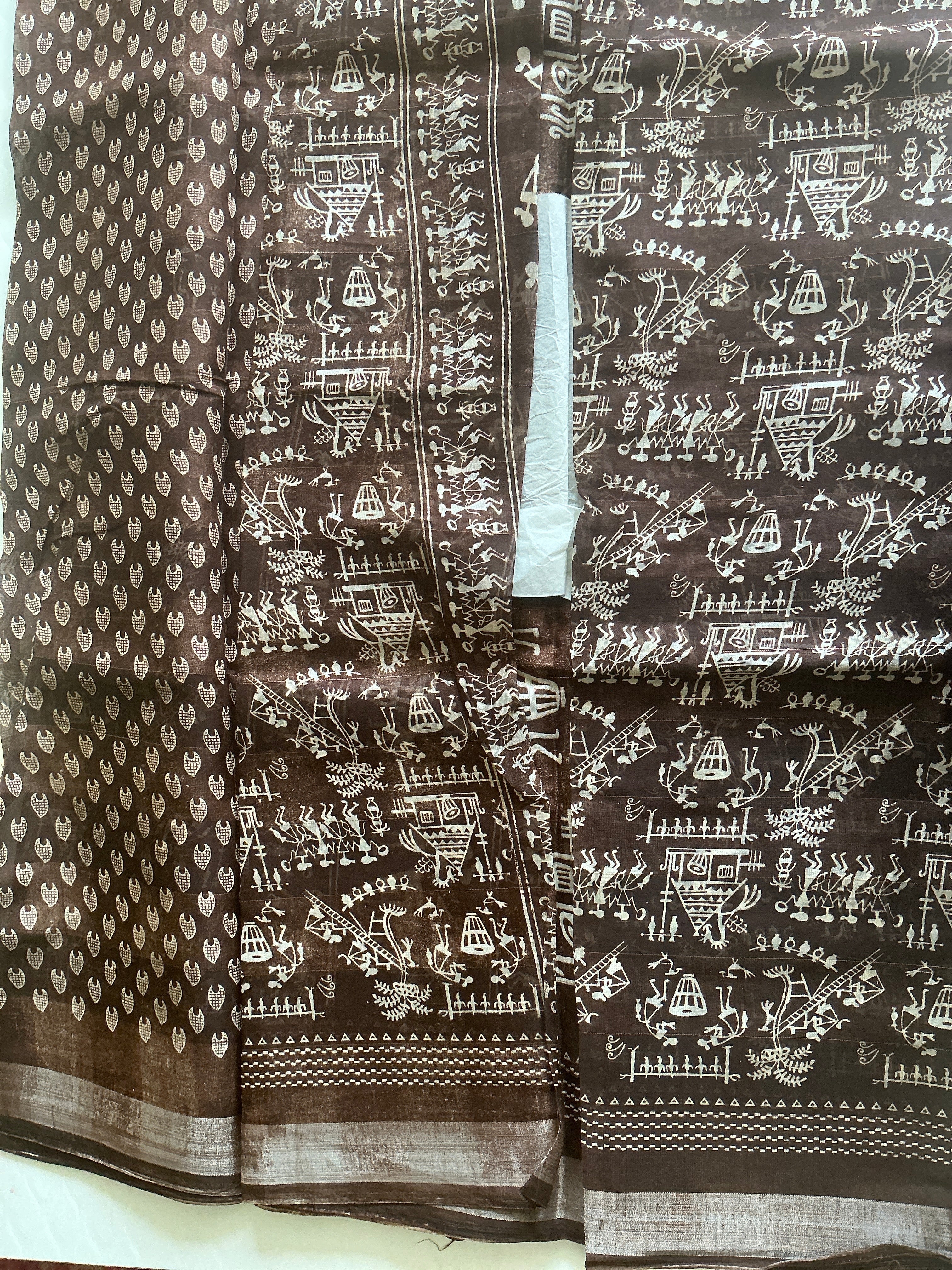 PREMIUM COTTON SILK SAREE BROWN COLOUR
