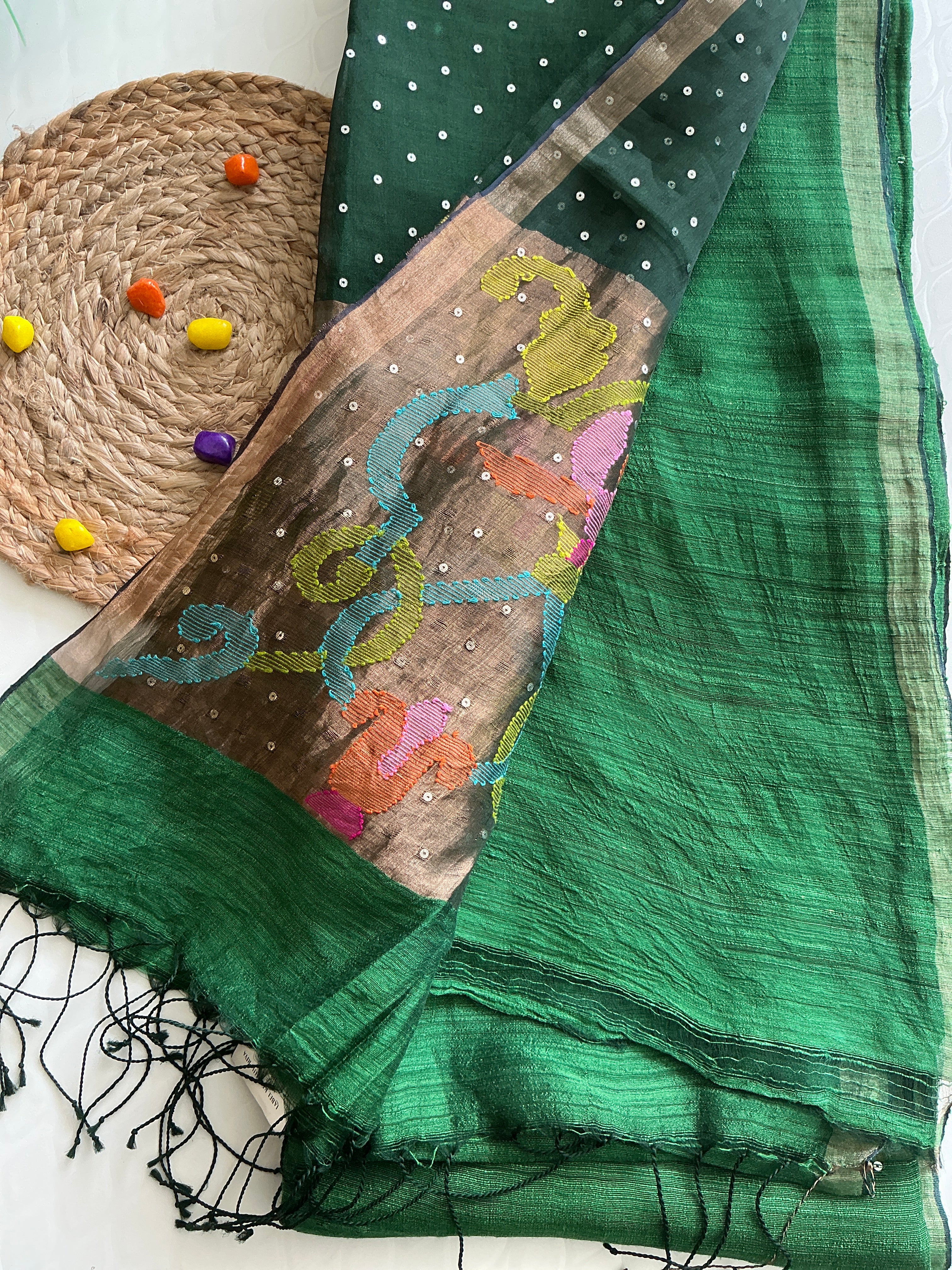 PREMIUM PURE MUSLIN JAMDANI MATKA SAREE