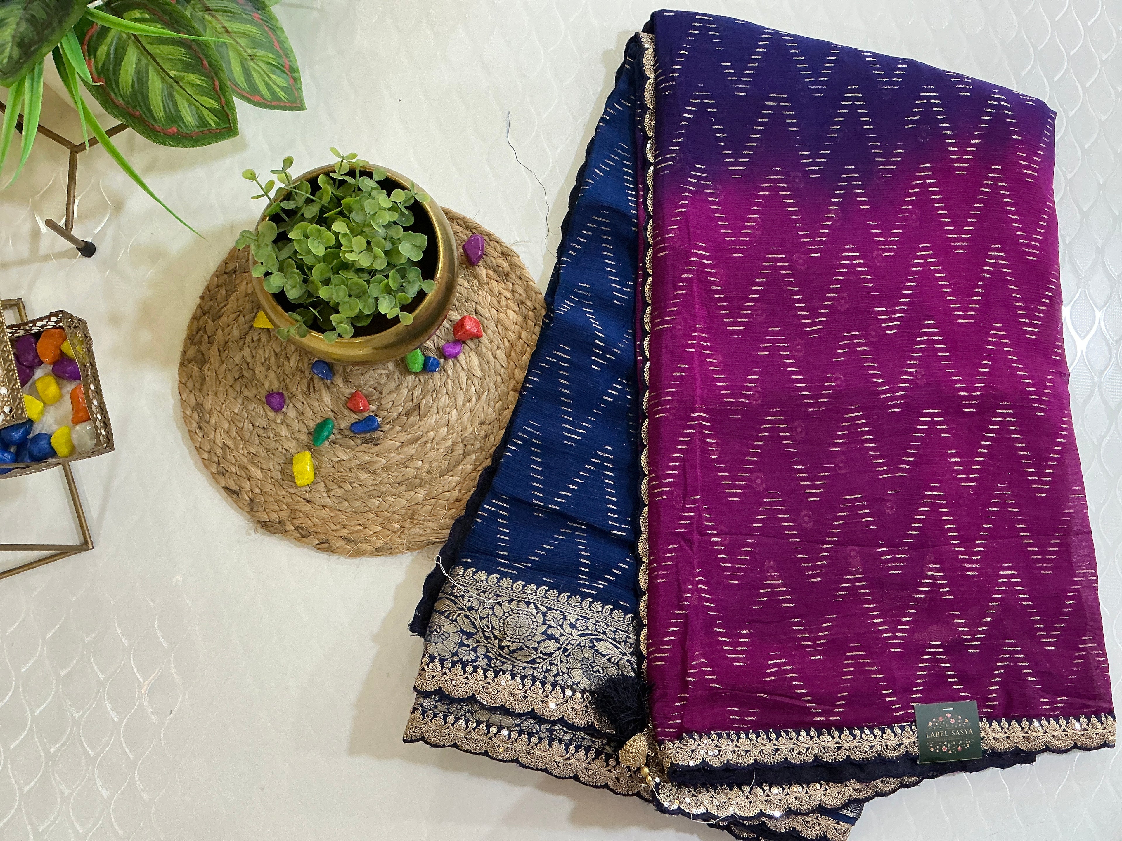 Premium Banaras Georgette Border Saree