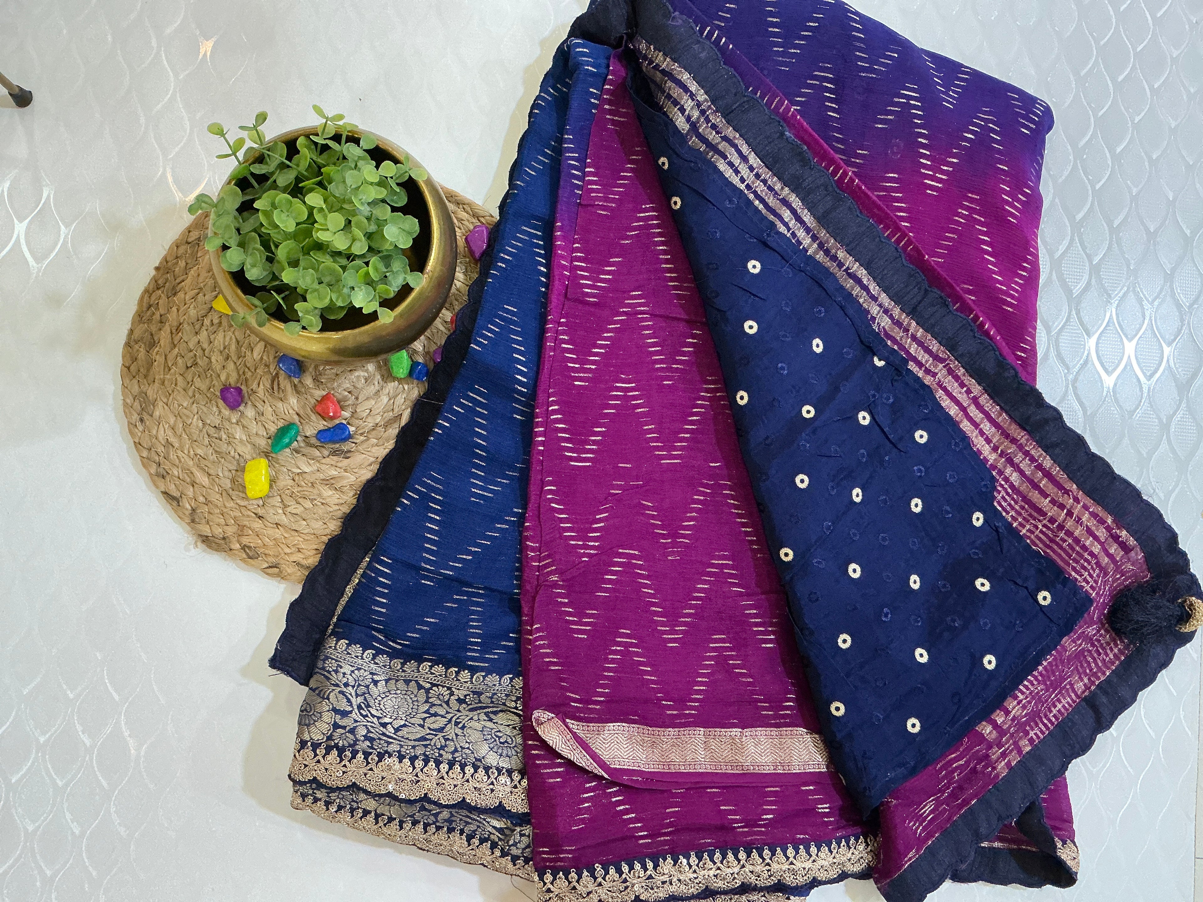 Premium Banaras Georgette Border Saree
